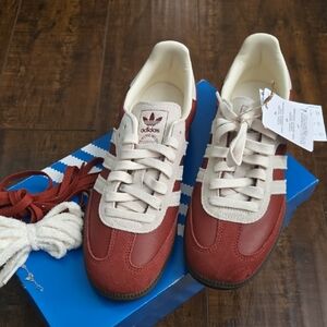 Adidas Samba OG Burgundy and Beige Sneakers